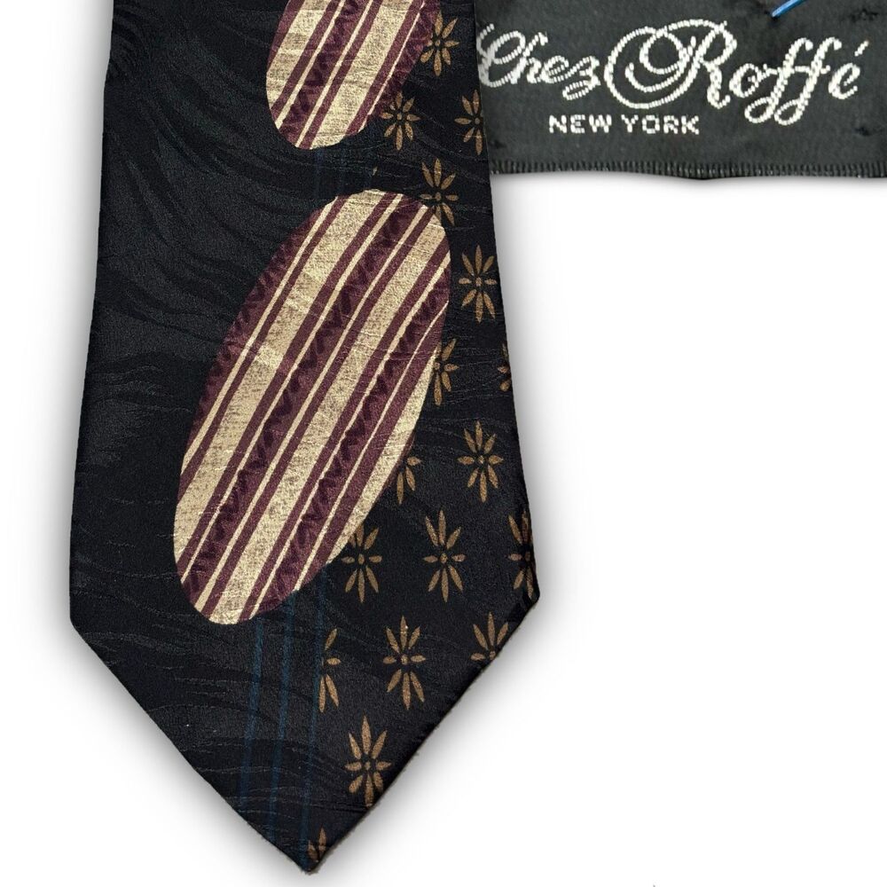 Vintage Chez Roffé New York Abstract Silk Tie